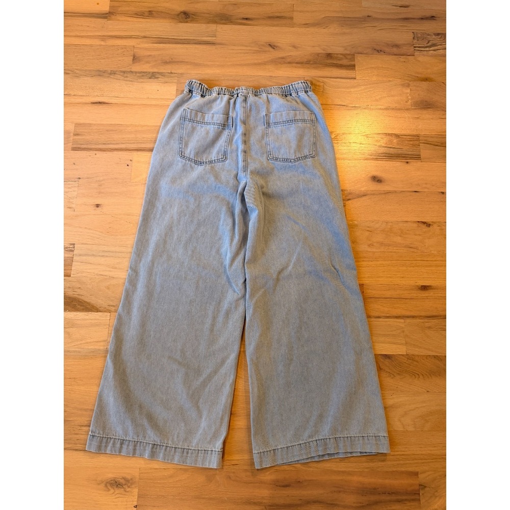 Thread & Supply Isla Wash Wide Leg Denim Pants Button Fly Drawstring Coastal M - Picture 6 of 6